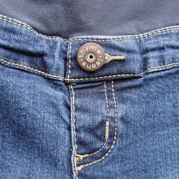 Thyme Maternity Denim Jean Shorts Stretch Band Waist Size Medium - Picture 6 of 15